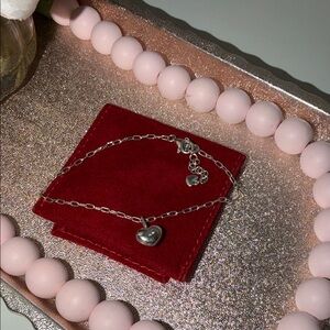 925 Silver Heart Charm anklet